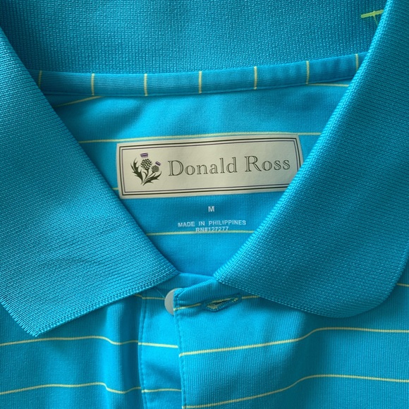 Donald Ross Mens Medium Golf Polo Striped Shirt - Picture 2 of 5